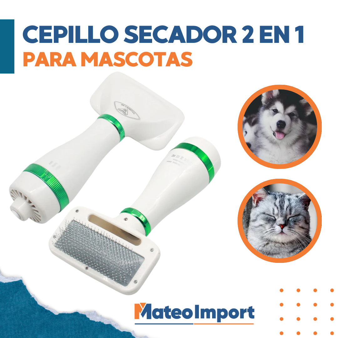 CEPILLO SECADOR 2 EN 1 PARA MASCOTAS