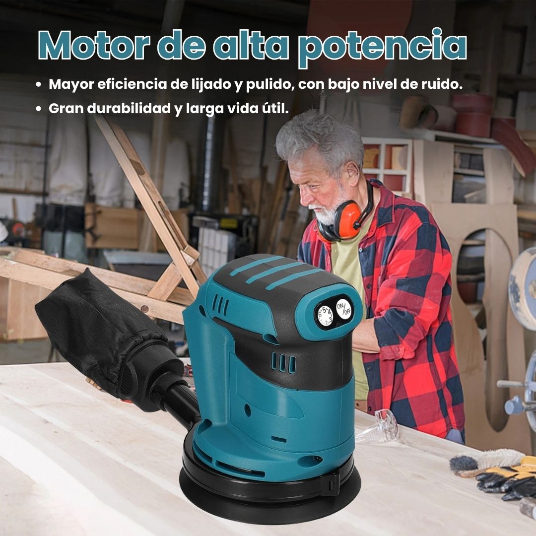 LIJADORA ROTO ORBITAL INALAMBRICA XTD BATERIA LITIO 21V 3Ah DIAMETRO 5"