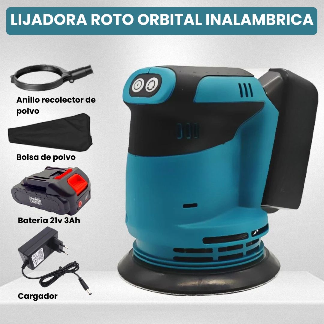 LIJADORA ROTO ORBITAL INALAMBRICA XTD BATERIA LITIO 21V 3Ah DIAMETRO 5"
