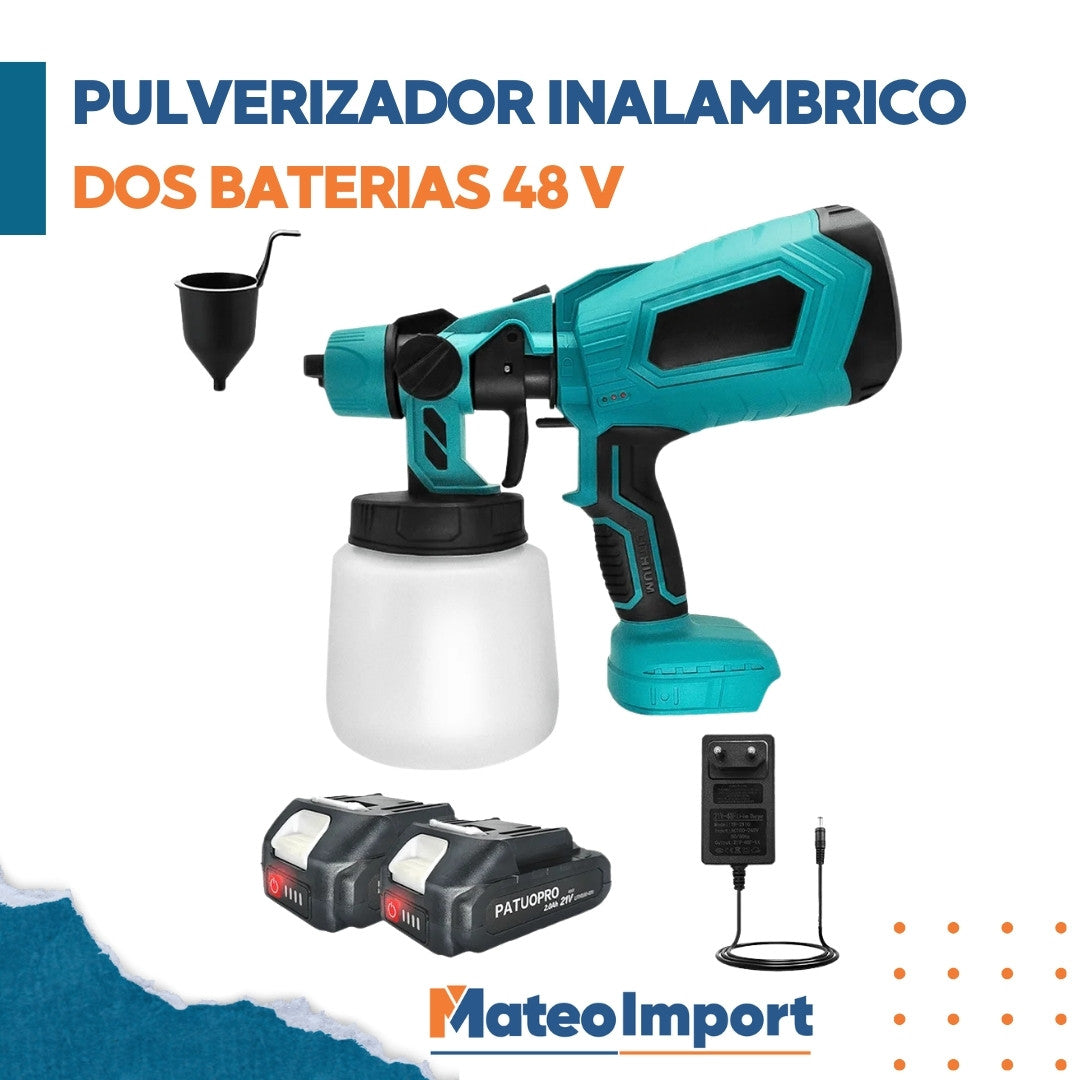 PULVERIZADOR DE PINTURA INALAMBRICO DOBLE BATERIA 48V