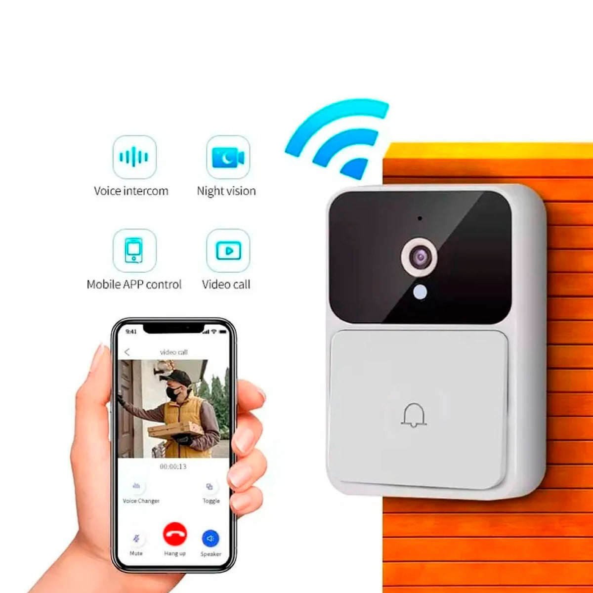 TIMBRE CON CAMARA INTELIGENTE WIFI